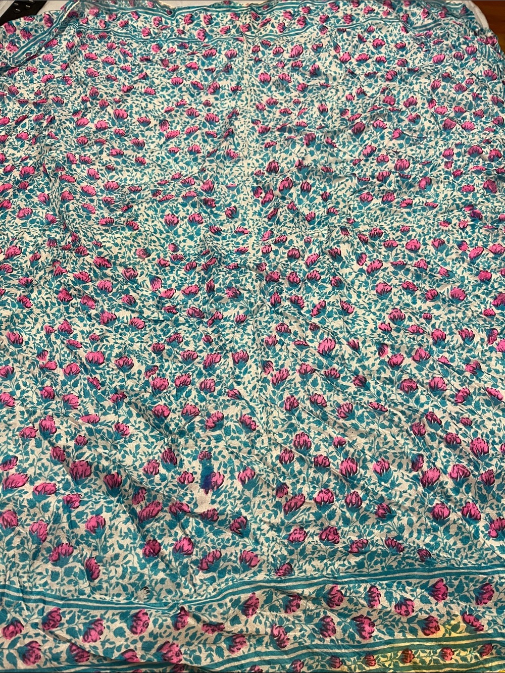 Floral Print scarf in Teal and Pink